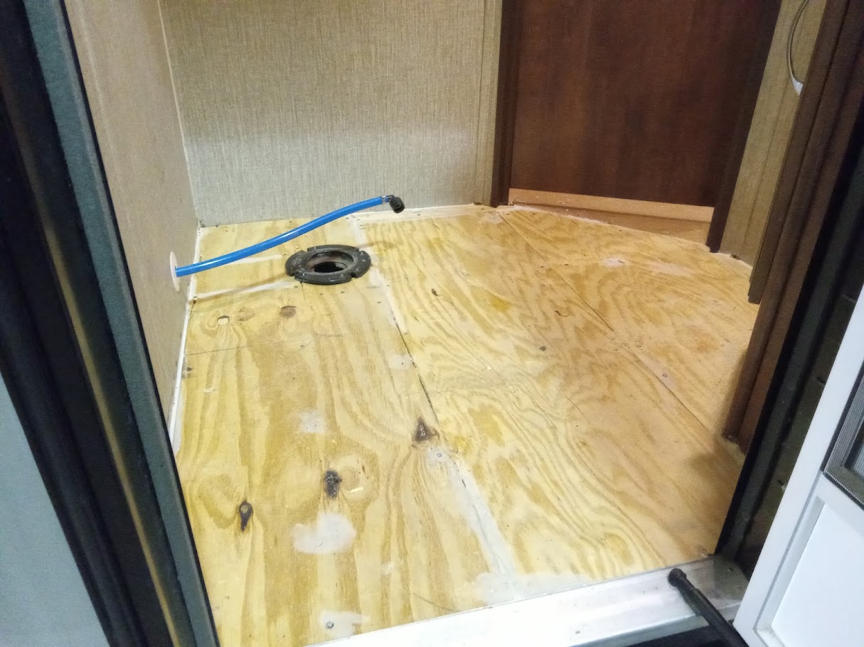 Fifth Wheel Trailer Floor Repair Bathroom