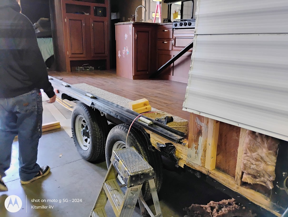 Inside RV Repair Kitchen