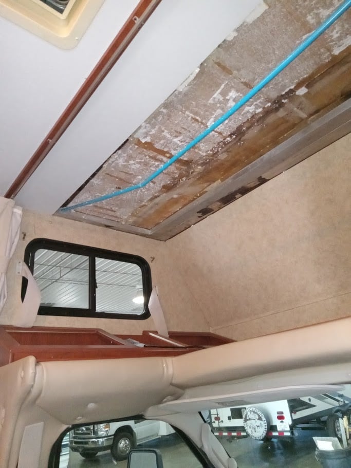 Jayco EAgle RV Overcab Repair inside