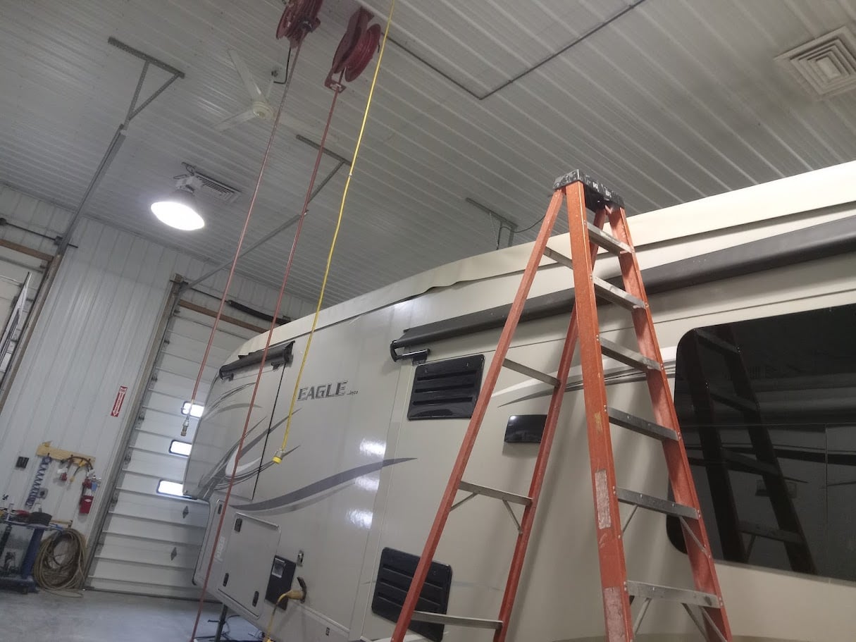 RV ladder roof Repair