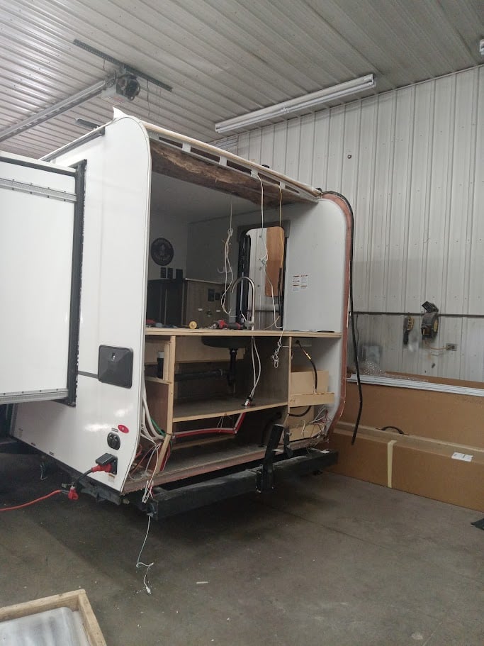 RV Class C Repair Back Opened