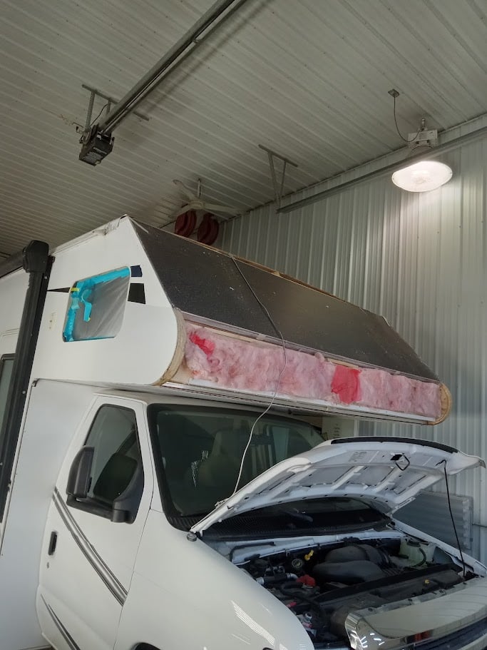 RV Class C Repair top stripped