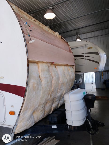 RV Class C Repair back stripped