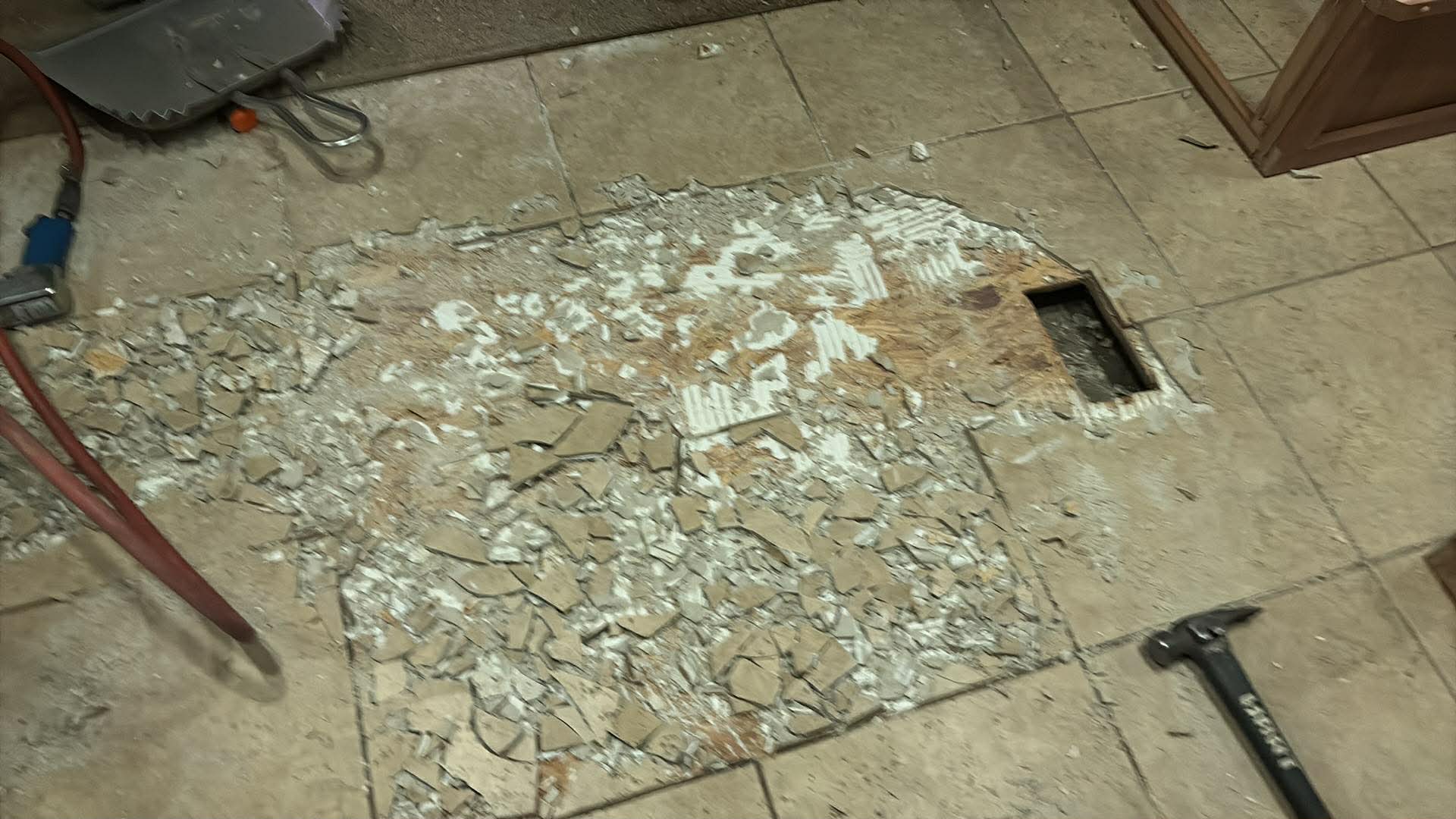 RV Floor Replacement Broken Tile